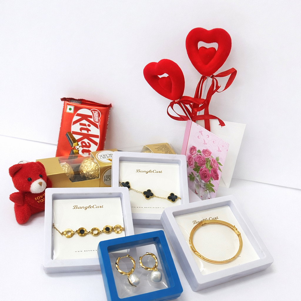 Romantic Elegance Combo — Pearl & Gold 4-Piece Gift Set