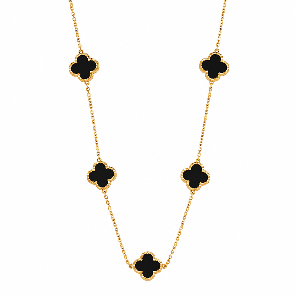 SALTY Anti Tarnish Clover Pendant Necklace with Earings for Women