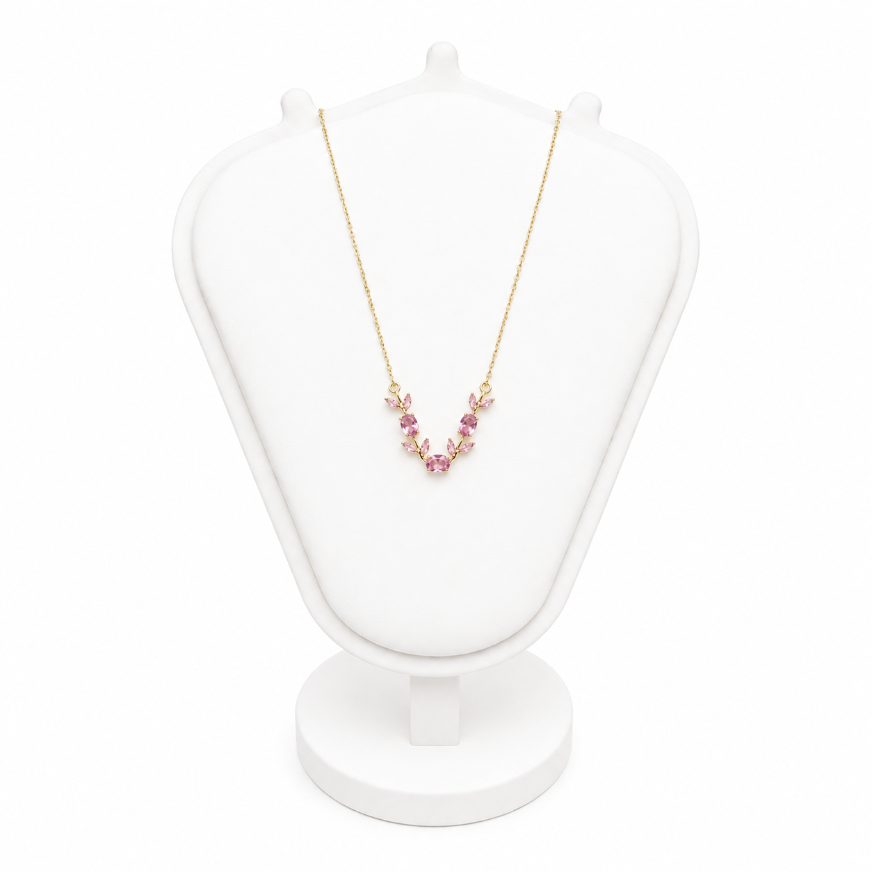 Blush Bloom Pink Crystal Vine Necklace