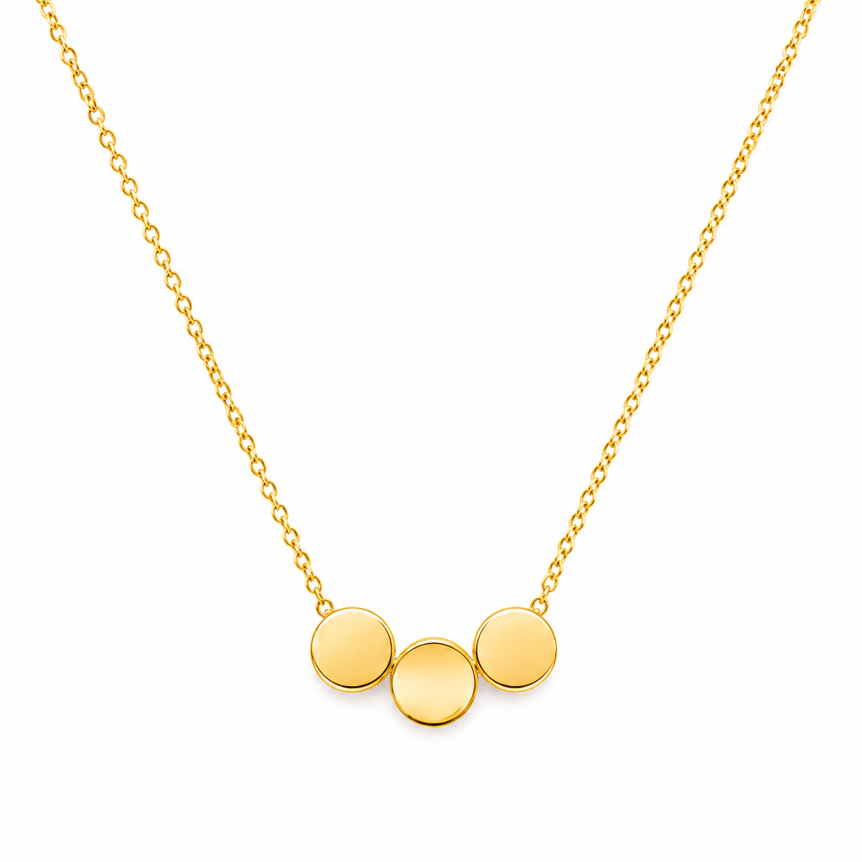 Minimal Three Disc Gold Necklace