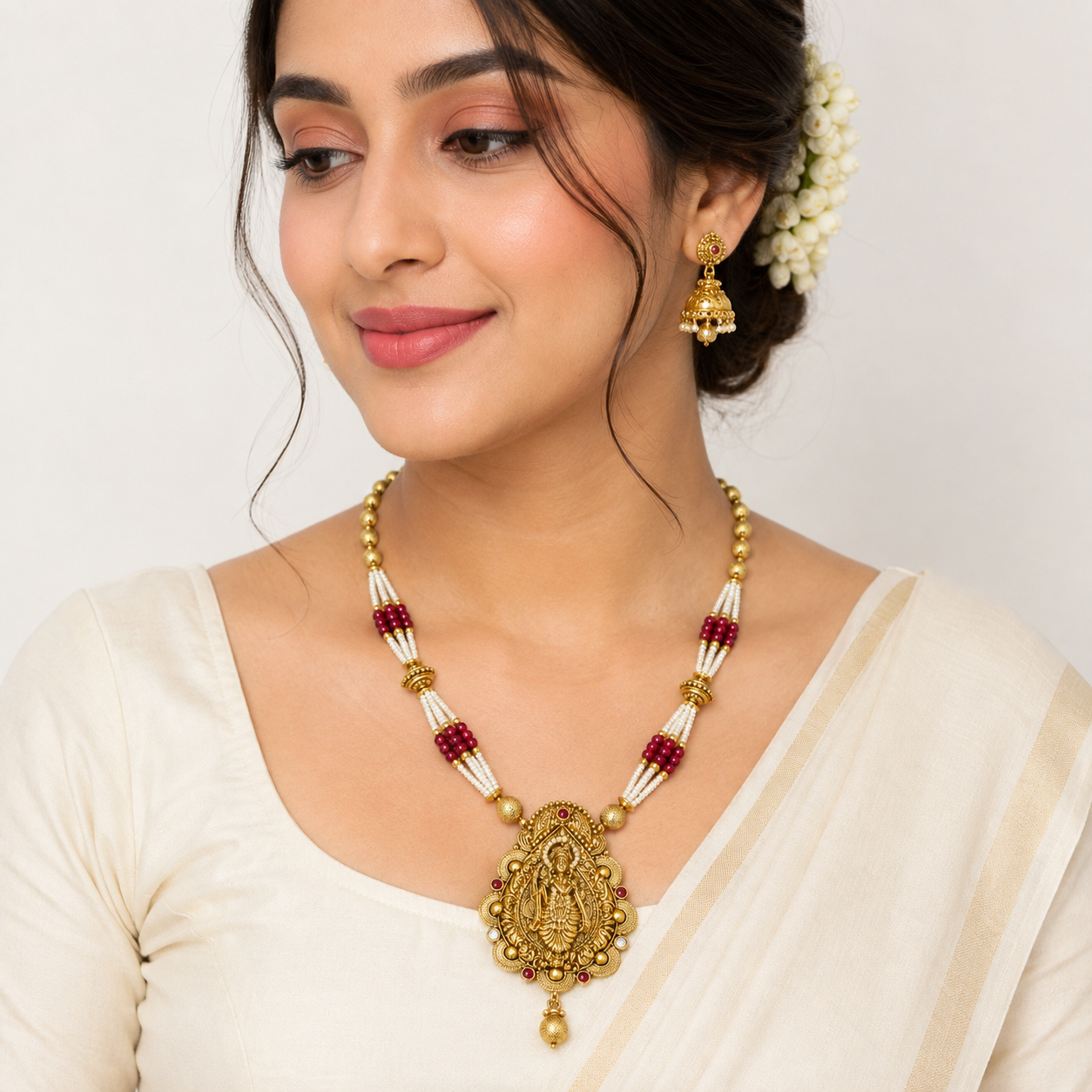 Traditional Temple Pendant Necklace