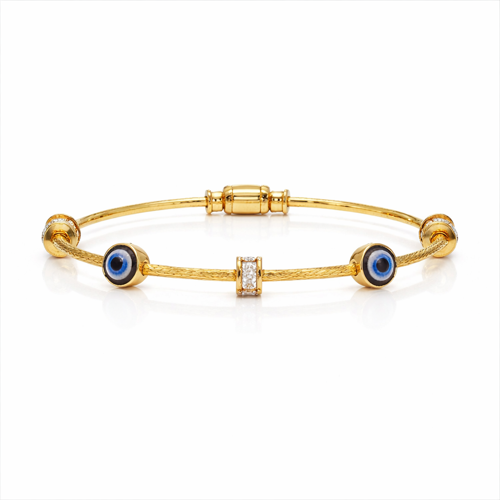 Nazar Protection Gold Bracelet — Evil Eye Charm Bracelet