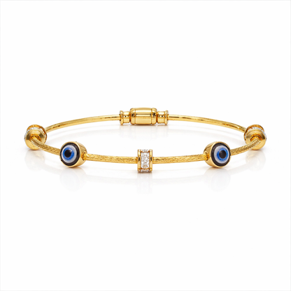 Nazar Protection Gold Bracelet — Evil Eye Charm Bracelet
