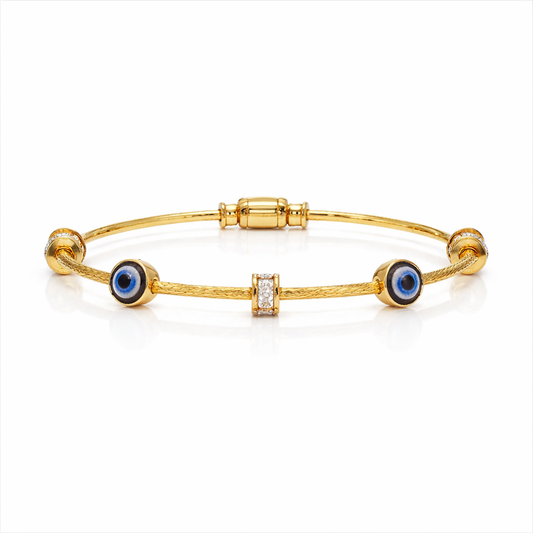 Nazar Protection Gold Bracelet — Evil Eye Charm Bracelet