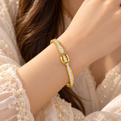 Luxury Gold Crystal Love Bracelet for Women