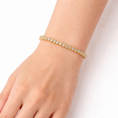 Gold-Tone Crystal Stone Tennis Bracelet