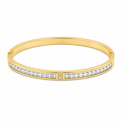 Crystal-Set Gold-Tone Cuff Bracelet