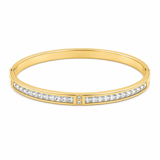 Crystal-Set Gold-Tone Cuff Bracelet