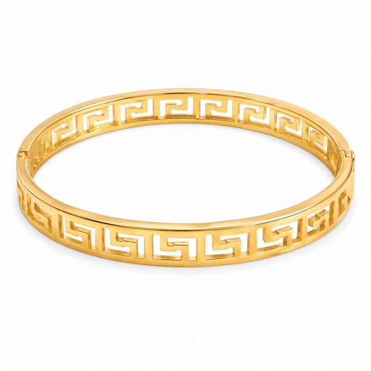 Greek Key Gold-Tone Cuff Bracelet