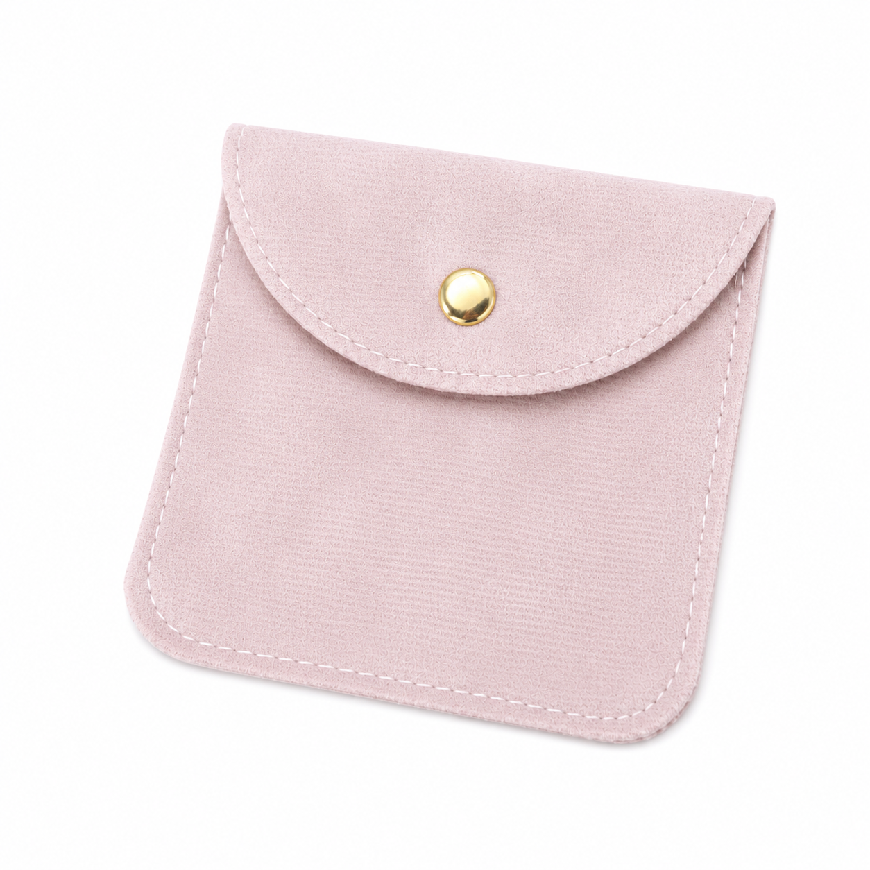 Blush Pink Snap-Closure Jewelry Pouch