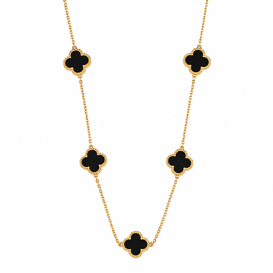 SALTY Anti Tarnish Clover Pendant Necklace with Earings for Women