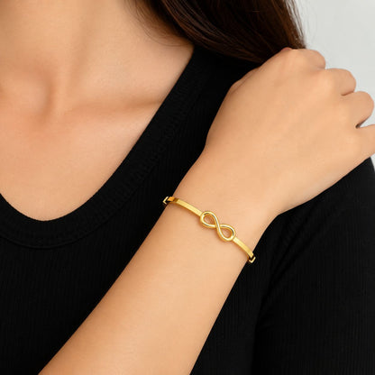 Gold Infinity Hinged Bracelet