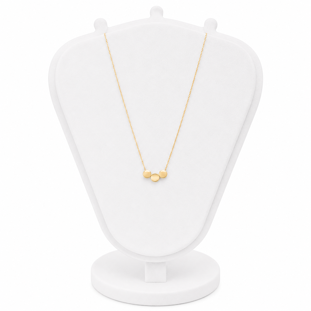 Minimal Three Disc Gold Necklace