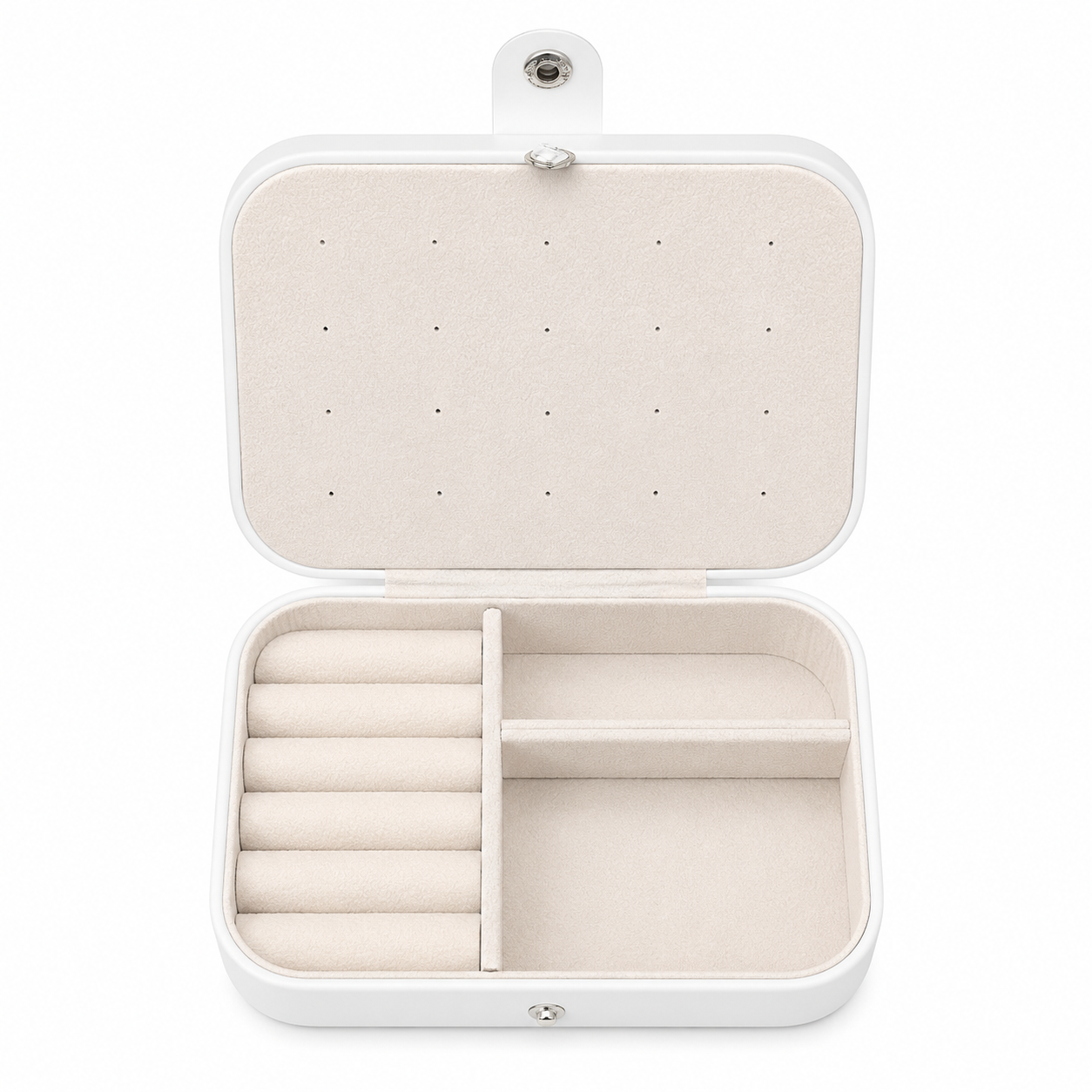 White Travel Jewelry Organizer Box