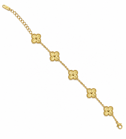 Floral Charm Gold-Tone Bracelet