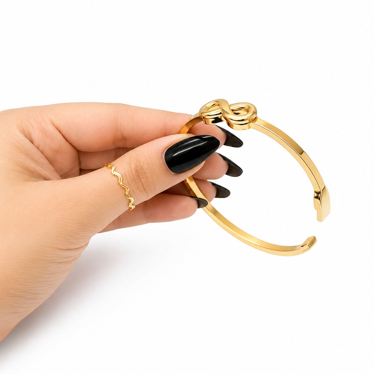 Gold Infinity Hinged Bracelet