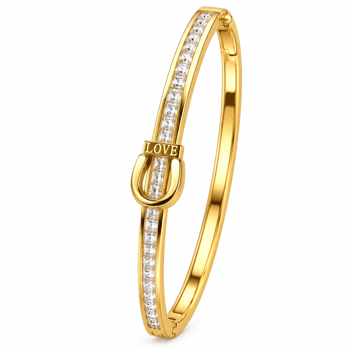 Luxury Gold Crystal Love Bracelet for Women