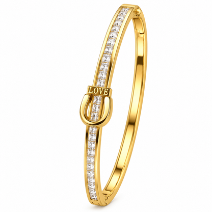 Luxury Gold Crystal Love Bracelet for Women