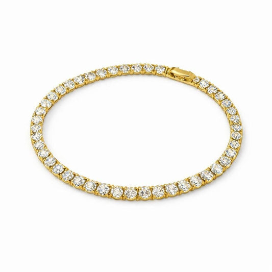 Gold-Tone Crystal Stone Tennis Bracelet