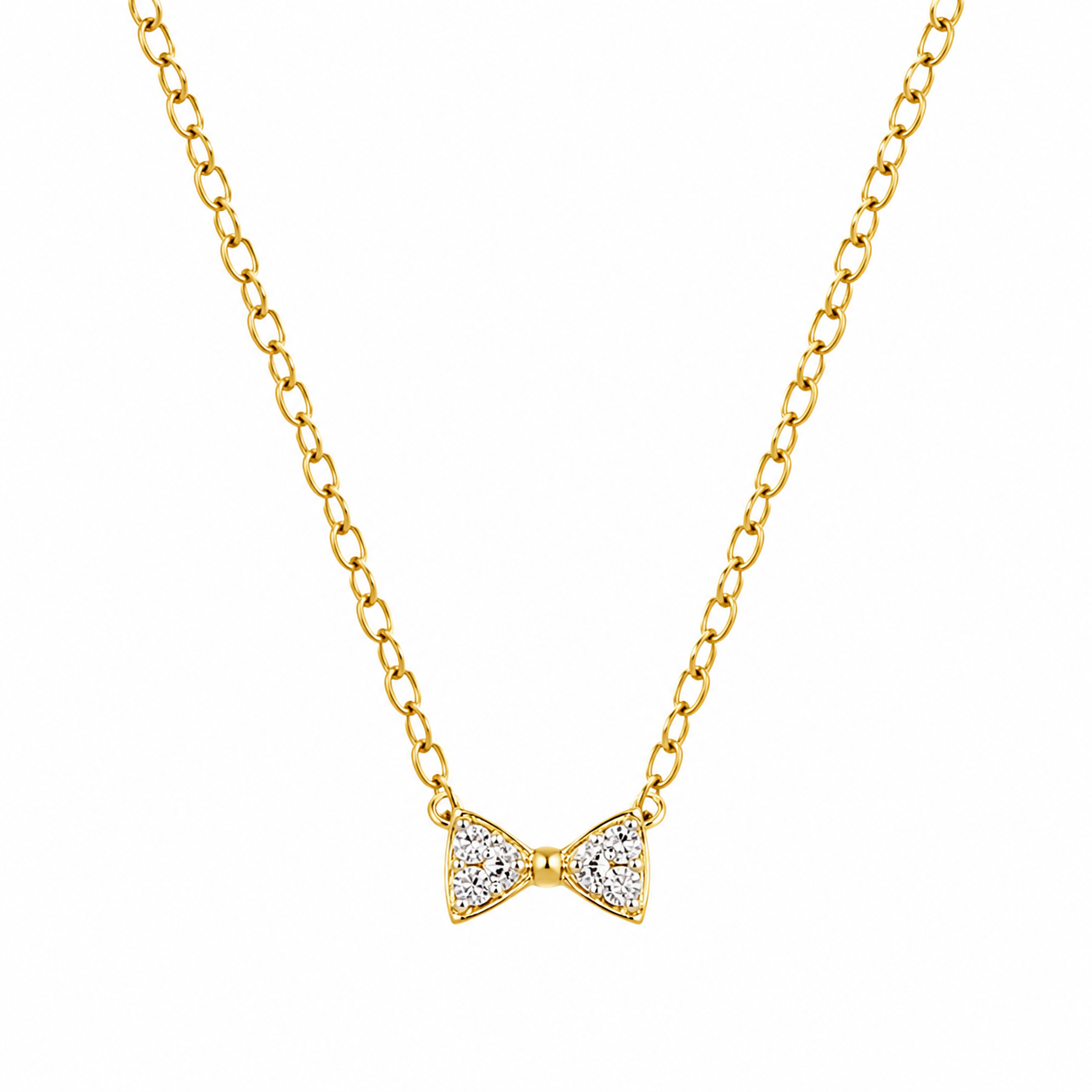 Gold Bow Pendant Necklace | Delicate Minimal Chain for Women