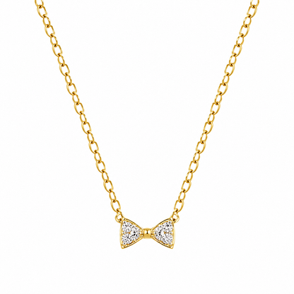 Gold Bow Pendant Necklace | Delicate Minimal Chain for Women