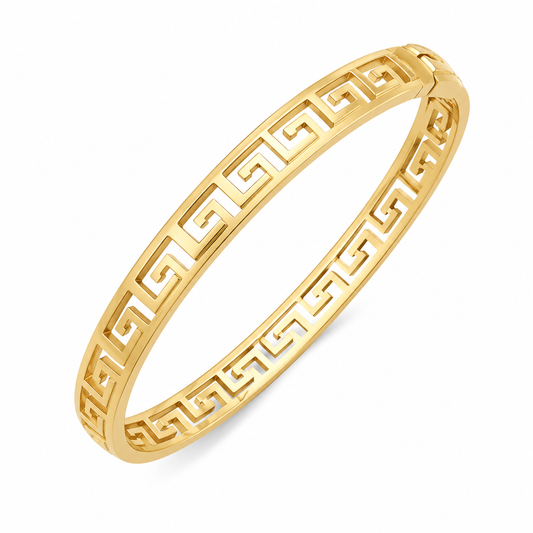 Greek Key Gold-Tone Cuff Bracelet