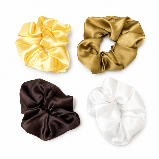 Satin Scrunchies – Set of 4