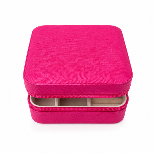 Compact Pink Travel Jewellery Organizer