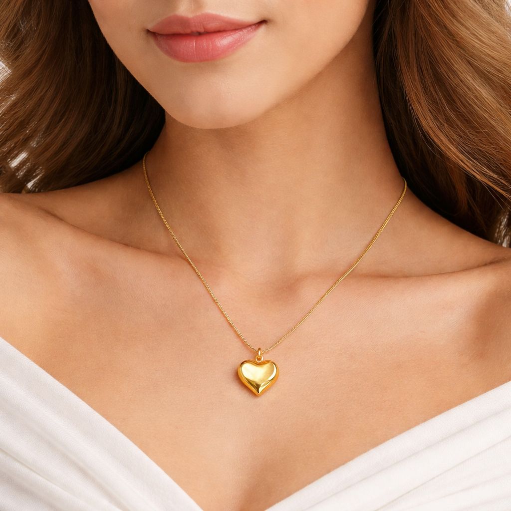 Gold Heart Pendant Necklace