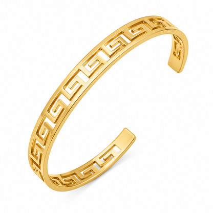 Greek Key Gold-Tone Cuff Bracelet