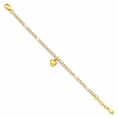 Gold Heart Charm Anklet for Women