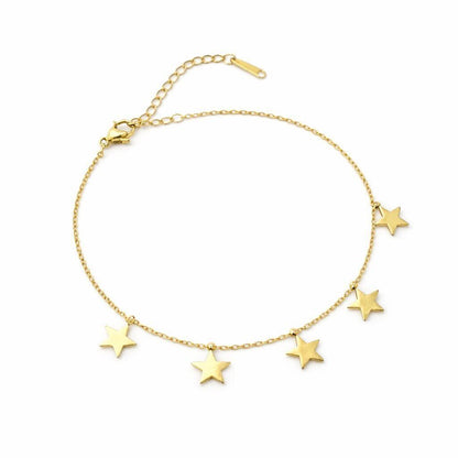 Gold Plated Star Charm Bracelet for Women