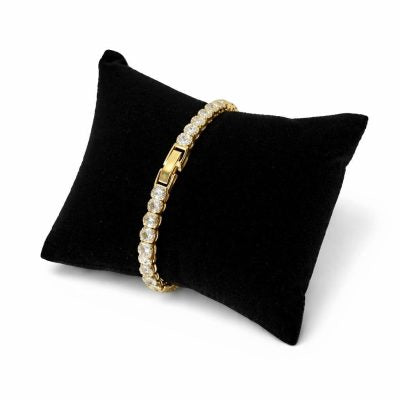 Gold-Tone Crystal Stone Tennis Bracelet
