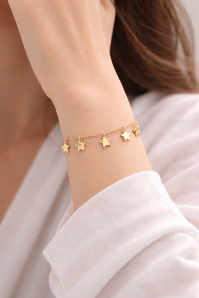 Gold Plated Star Charm Bracelet for Women