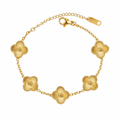 Floral Charm Gold-Tone Bracelet