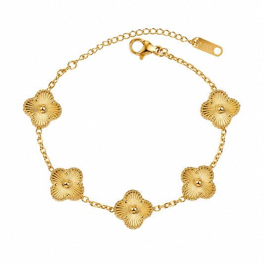 Floral Charm Gold-Tone Bracelet