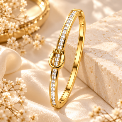 Luxury Gold Crystal Love Bracelet for Women