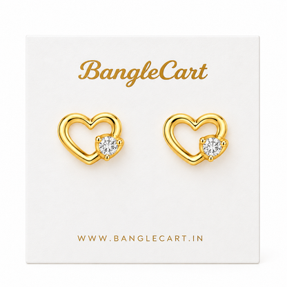 Sparkling Open Heart Stud Earrings