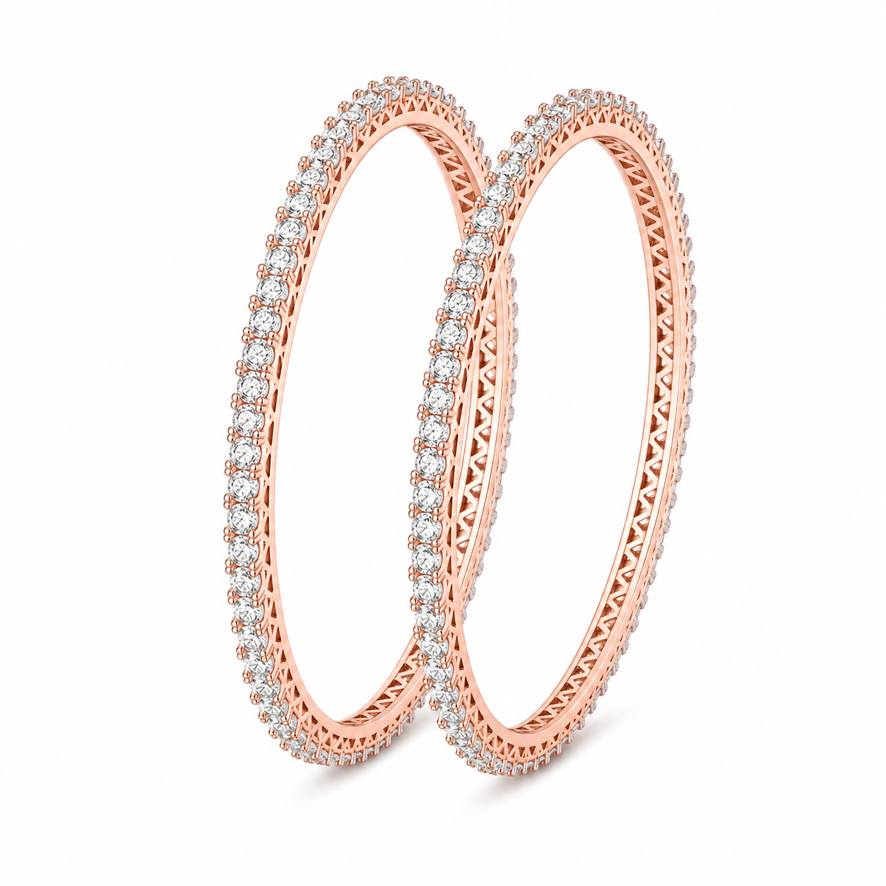 Rose Blush 2mm Bangle Duo