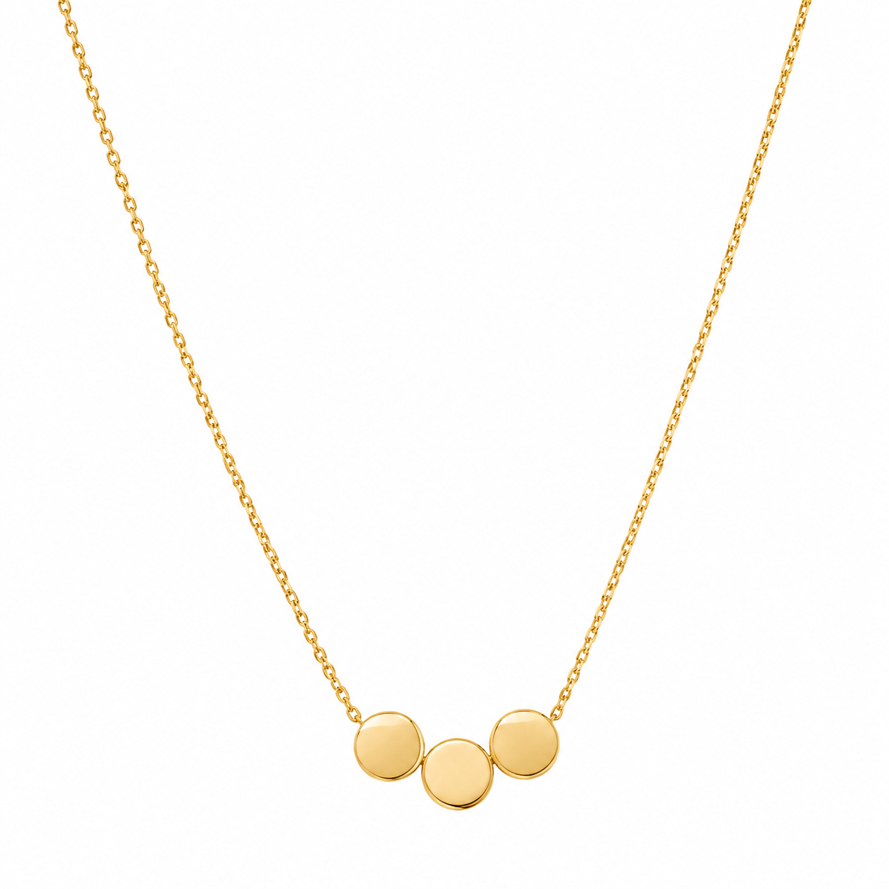 Minimal Three Disc Gold Necklace