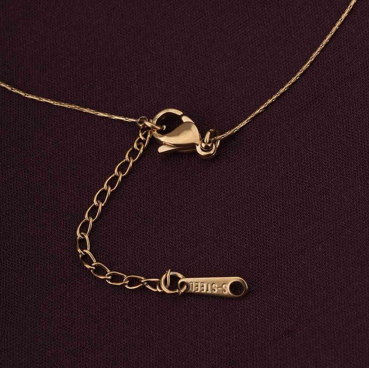 Elegant Gold-Plated Solitaire Pendant Set