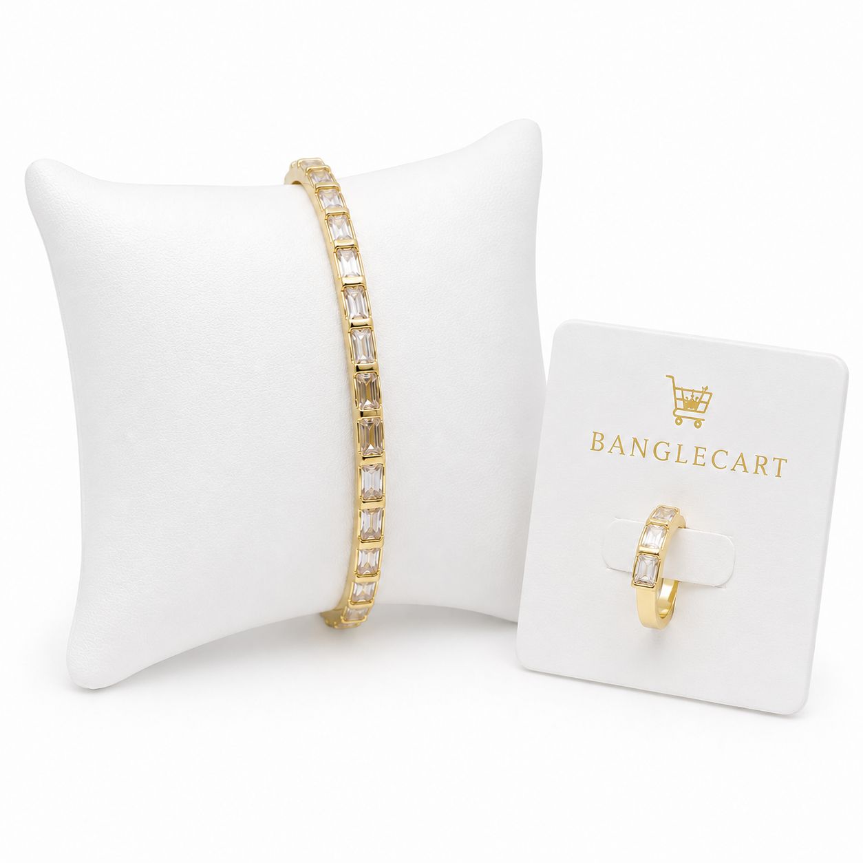 Gold Crystal Bracelet and Ring Set