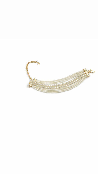 Gold Tone Multi Layer Pearl Bracelet