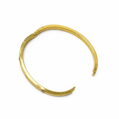Gold-Tone Screw Motif Crystal Bracelet