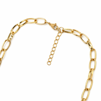 Gold chain bracelet on a white background