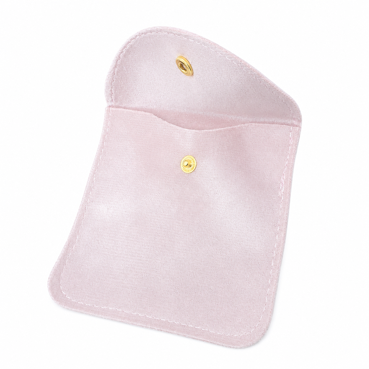 Blush Pink Snap-Closure Jewelry Pouch
