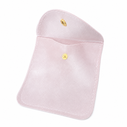 Blush Pink Snap-Closure Jewelry Pouch