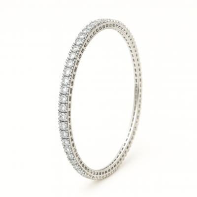 American Diamond Bangles — Silver-Plated Set of 4