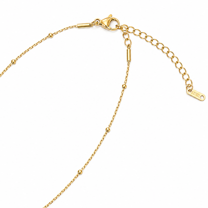 Black Square Pendant Gold-Tone Necklace