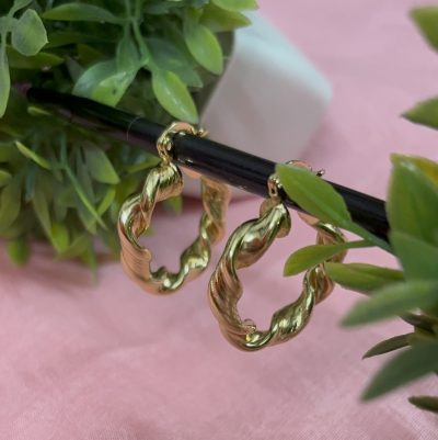 Twisted Gold Hoop Earrings